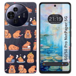 Funda Silicona Transparente para TCL 50 / 50 Pro NXTPAPER 5G diseño Capibara 01 Dibujos