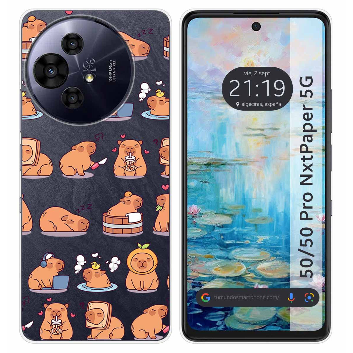 Funda Silicona Transparente para TCL 50 / 50 Pro NXTPAPER 5G diseño Capibara 01 Dibujos
