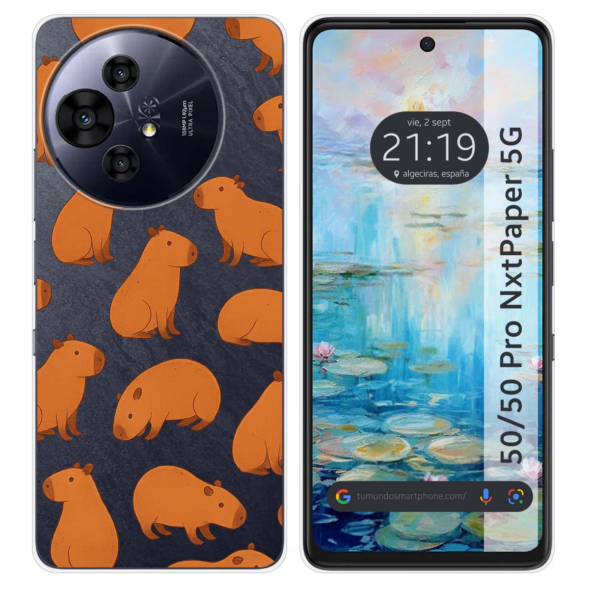 Funda Silicona Transparente para TCL 50 / 50 Pro NXTPAPER 5G diseño Capibara 02 Dibujos