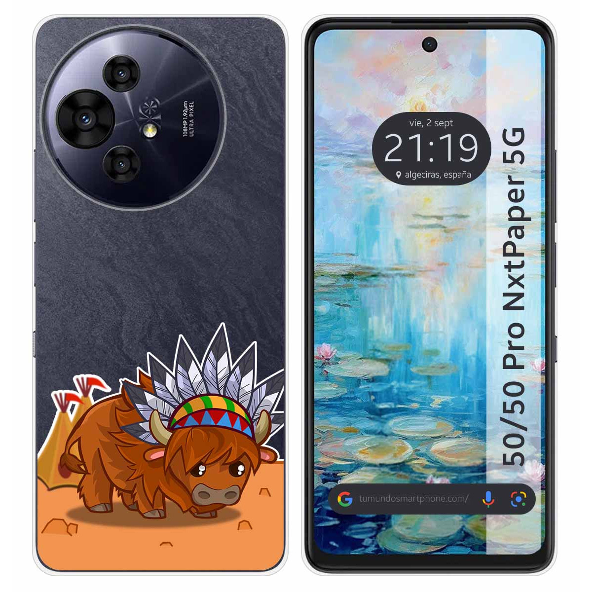 Funda Silicona Transparente para TCL 50 / 50 Pro NXTPAPER 5G diseño Bufalo Dibujos