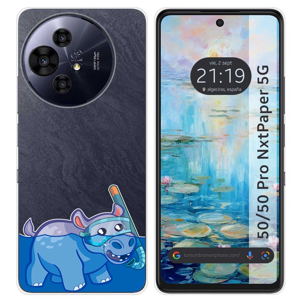 Funda Silicona Transparente para TCL 50 / 50 Pro NXTPAPER 5G diseño Hipo Dibujos