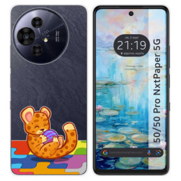 Funda Silicona Transparente para TCL 50 / 50 Pro NXTPAPER 5G diseño Leopardo Dibujos