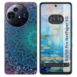 Funda Silicona Transparente para TCL 50 / 50 Pro NXTPAPER 5G diseño Mandala Dibujos