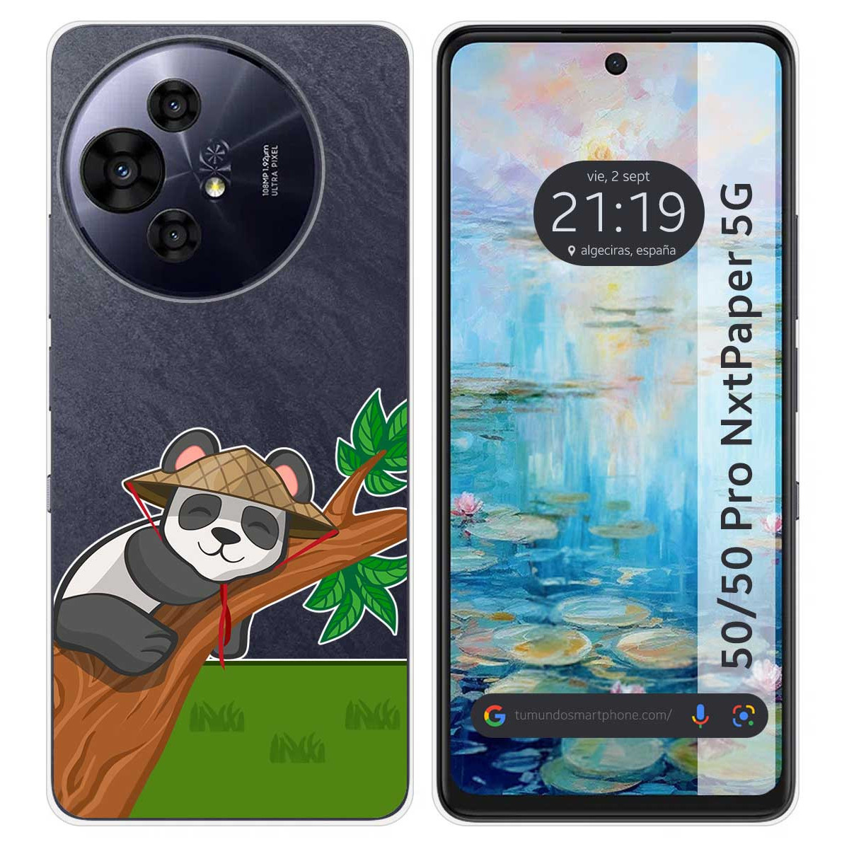 Funda Silicona Transparente para TCL 50 / 50 Pro NXTPAPER 5G diseño Panda Dibujos