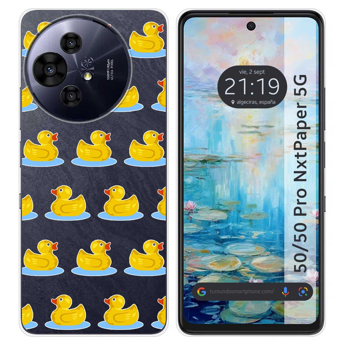 Funda Silicona Transparente para TCL 50 / 50 Pro NXTPAPER 5G diseño Pato Dibujos