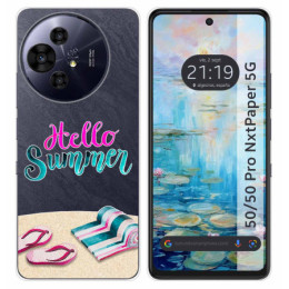 Funda Silicona Transparente para TCL 50 / 50 Pro NXTPAPER 5G diseño Summer Dibujos