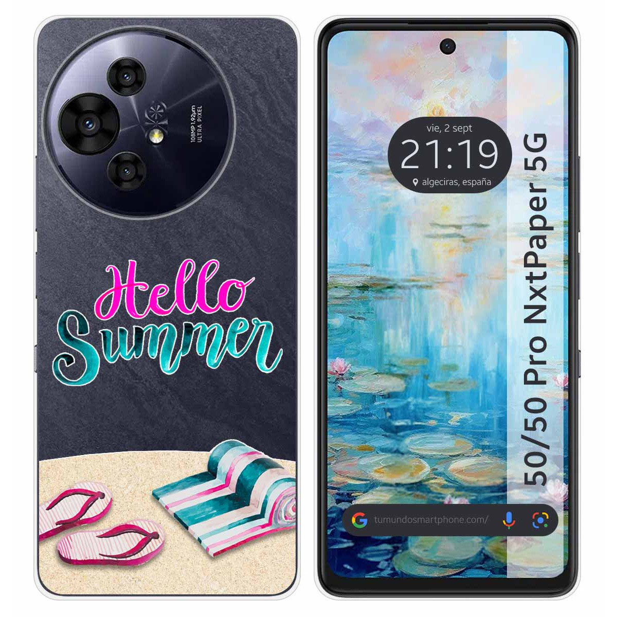 Funda Silicona Transparente para TCL 50 / 50 Pro NXTPAPER 5G diseño Summer Dibujos