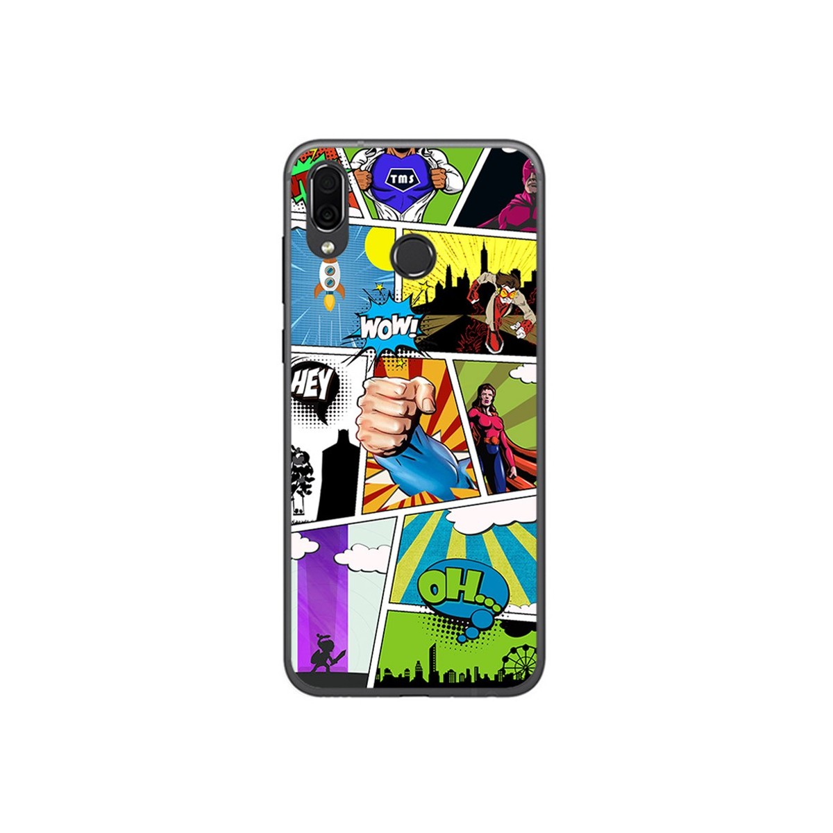 Funda Gel Tpu para Huawei Honor Play Diseño Comic Dibujos