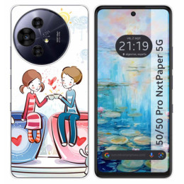 Funda Silicona para TCL 50 / 50 Pro NXTPAPER 5G diseño Café Dibujos