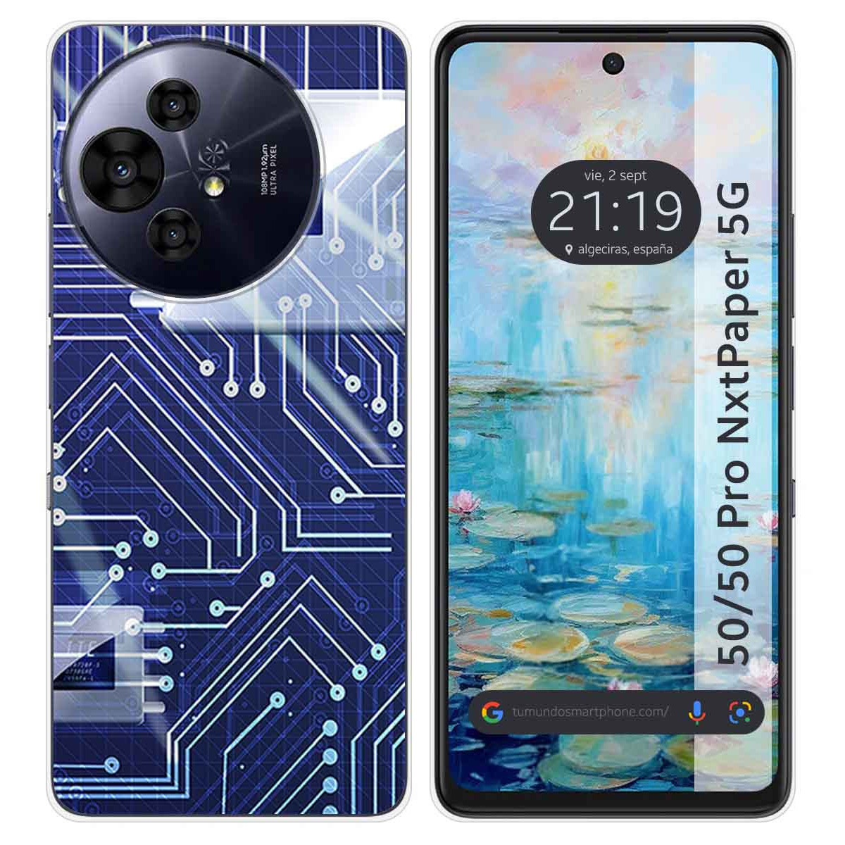 Funda Silicona para TCL 50 / 50 Pro NXTPAPER 5G diseño Circuito Dibujos
