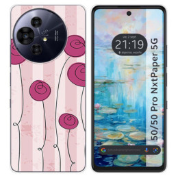 Funda Silicona para TCL 50 / 50 Pro NXTPAPER 5G diseño Flores Vintage Dibujos