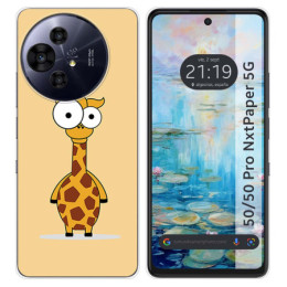 Funda Silicona para TCL 50 / 50 Pro NXTPAPER 5G diseño Jirafa Dibujos