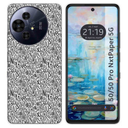 Funda Silicona para TCL 50 / 50 Pro NXTPAPER 5G diseño Letras Dibujos