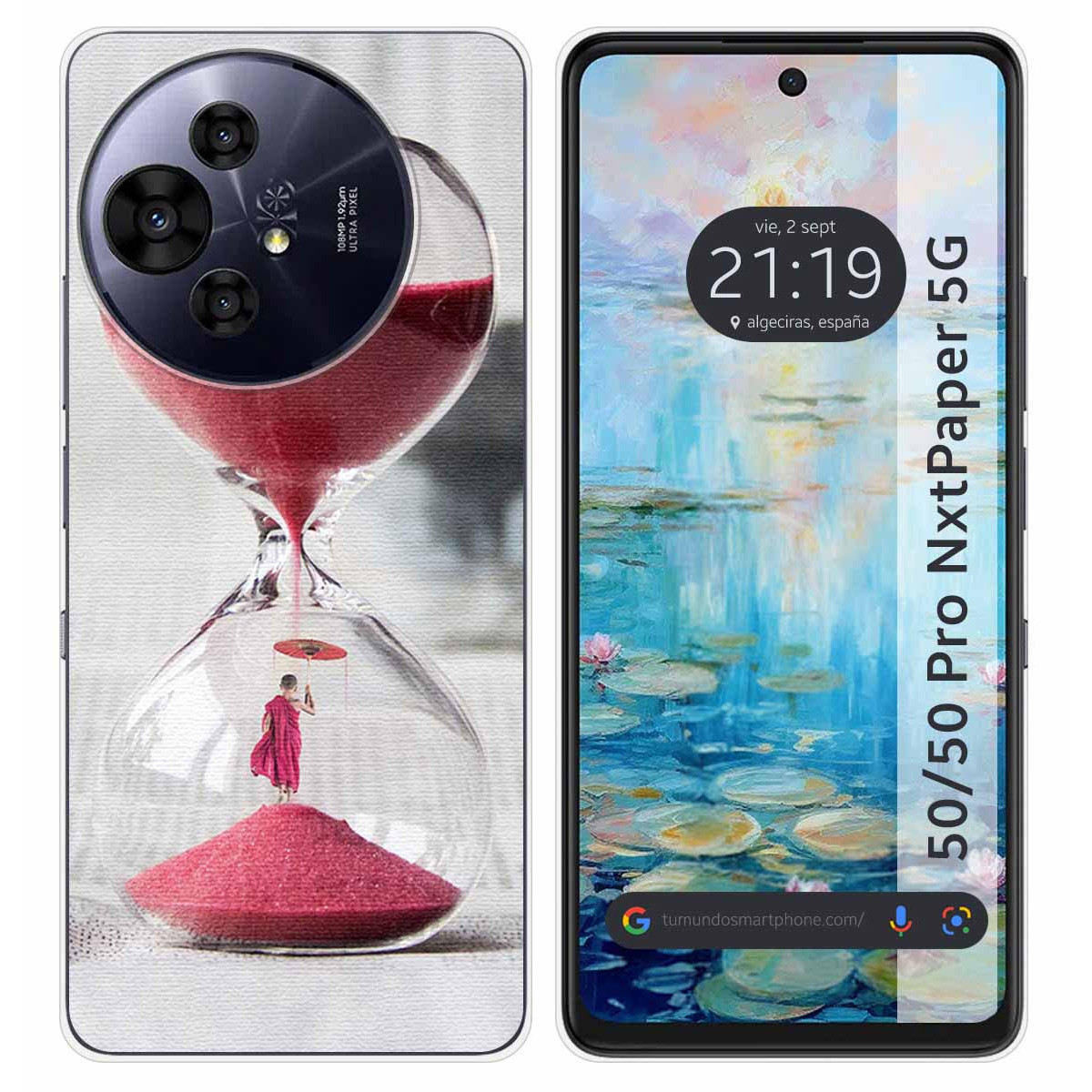 Funda Silicona para TCL 50 / 50 Pro NXTPAPER 5G diseño Reloj Dibujos