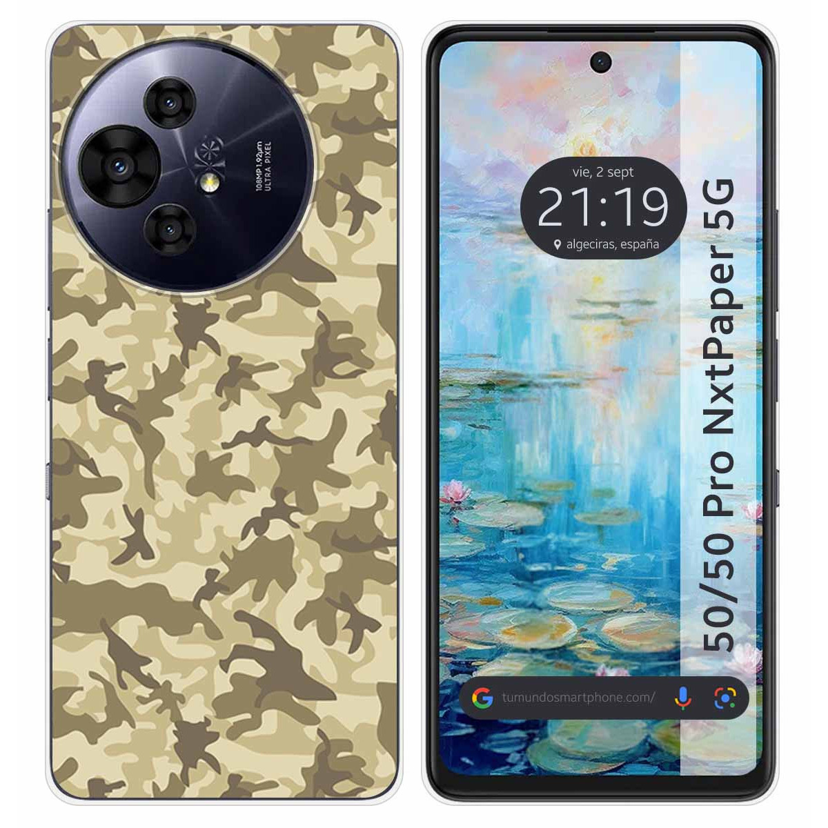 Funda Silicona para TCL 50 / 50 Pro NXTPAPER 5G diseño Sand Camuflaje Dibujos