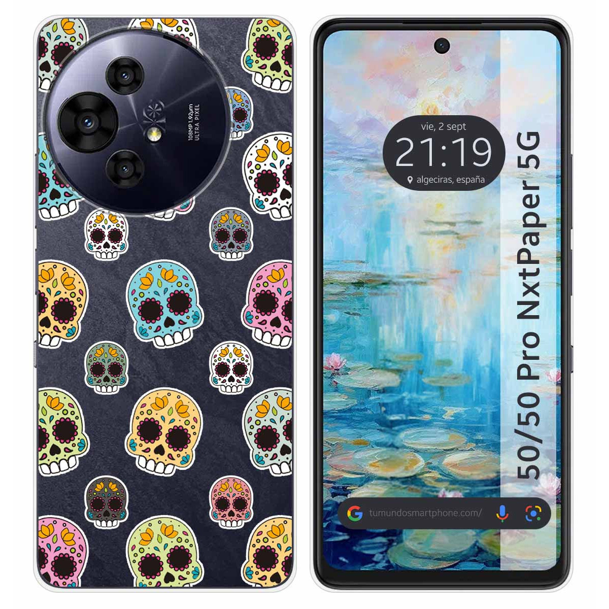 Funda Silicona para TCL 50 / 50 Pro NXTPAPER 5G diseño Catrina Dibujos
