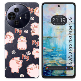 Funda Silicona para TCL 50 / 50 Pro NXTPAPER 5G diseño Cerdos Dibujos