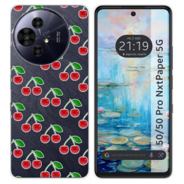Funda Silicona para TCL 50 / 50 Pro NXTPAPER 5G diseño Cerezas Dibujos