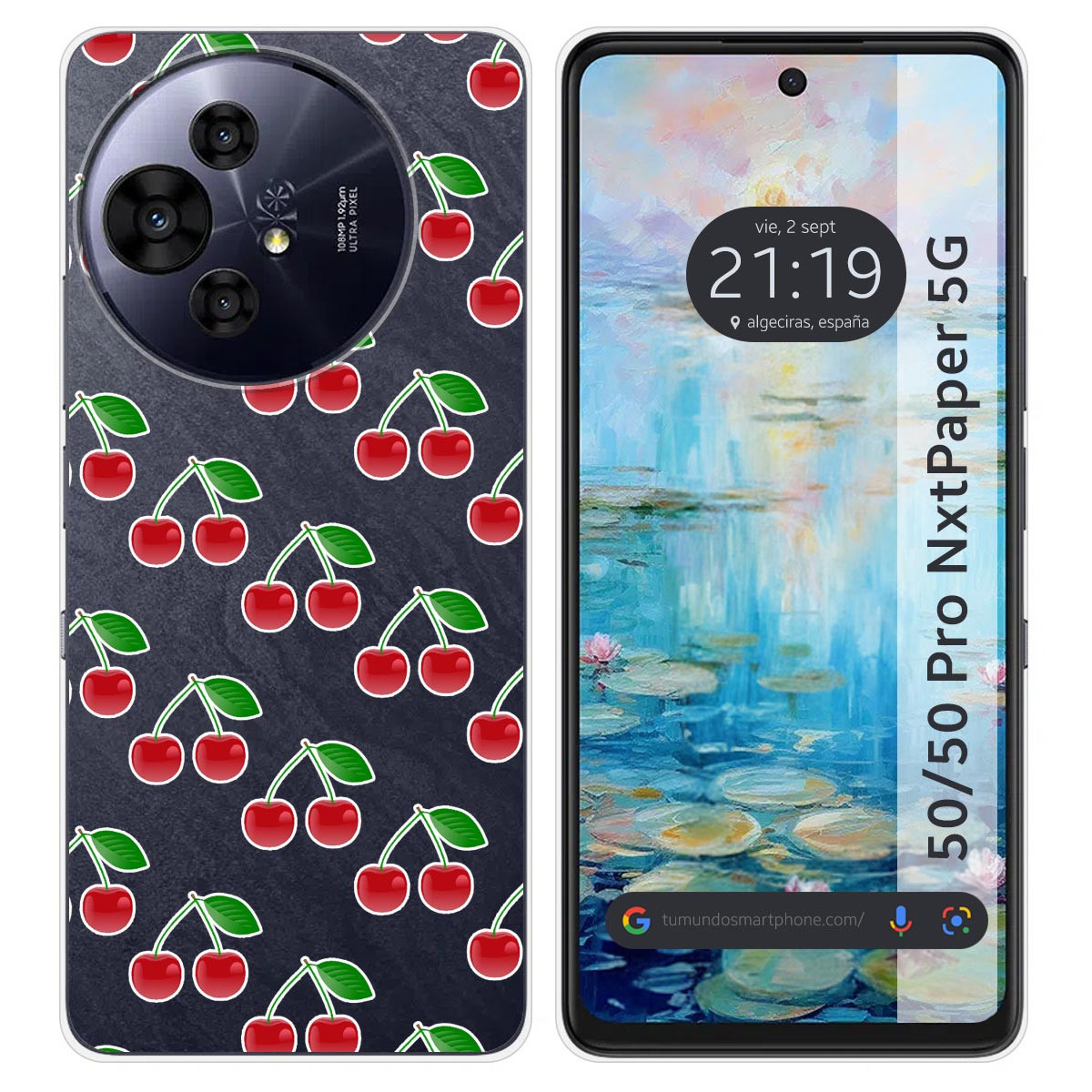 Funda Silicona para TCL 50 / 50 Pro NXTPAPER 5G diseño Cerezas Dibujos