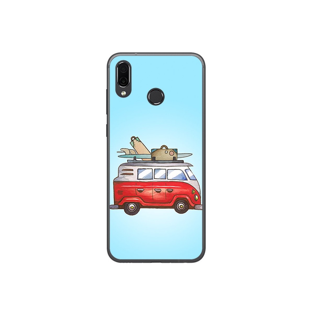 Funda Gel Tpu para Huawei Honor Play Diseño Furgoneta Dibujos