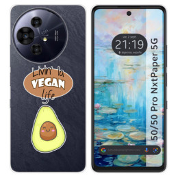 Funda Silicona para TCL 50 / 50 Pro NXTPAPER 5G diseño Vegan Life Dibujos