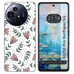 Funda Silicona para TCL 50 / 50 Pro NXTPAPER 5G diseño Flores 01 Dibujos