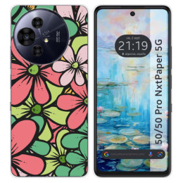 Funda Silicona para TCL 50 / 50 Pro NXTPAPER 5G diseño Flores 02 Dibujos