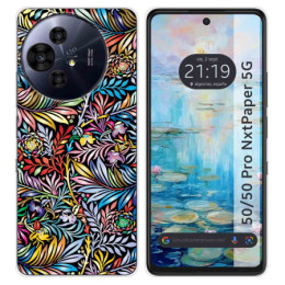 Funda Silicona para TCL 50 / 50 Pro NXTPAPER 5G diseño Flores 04 Dibujos
