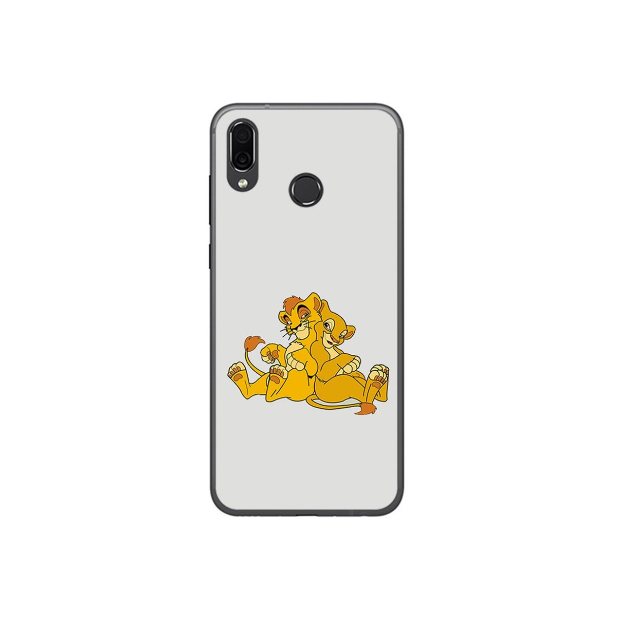 Funda Gel Tpu para Huawei Honor Play Diseño Leones Dibujos