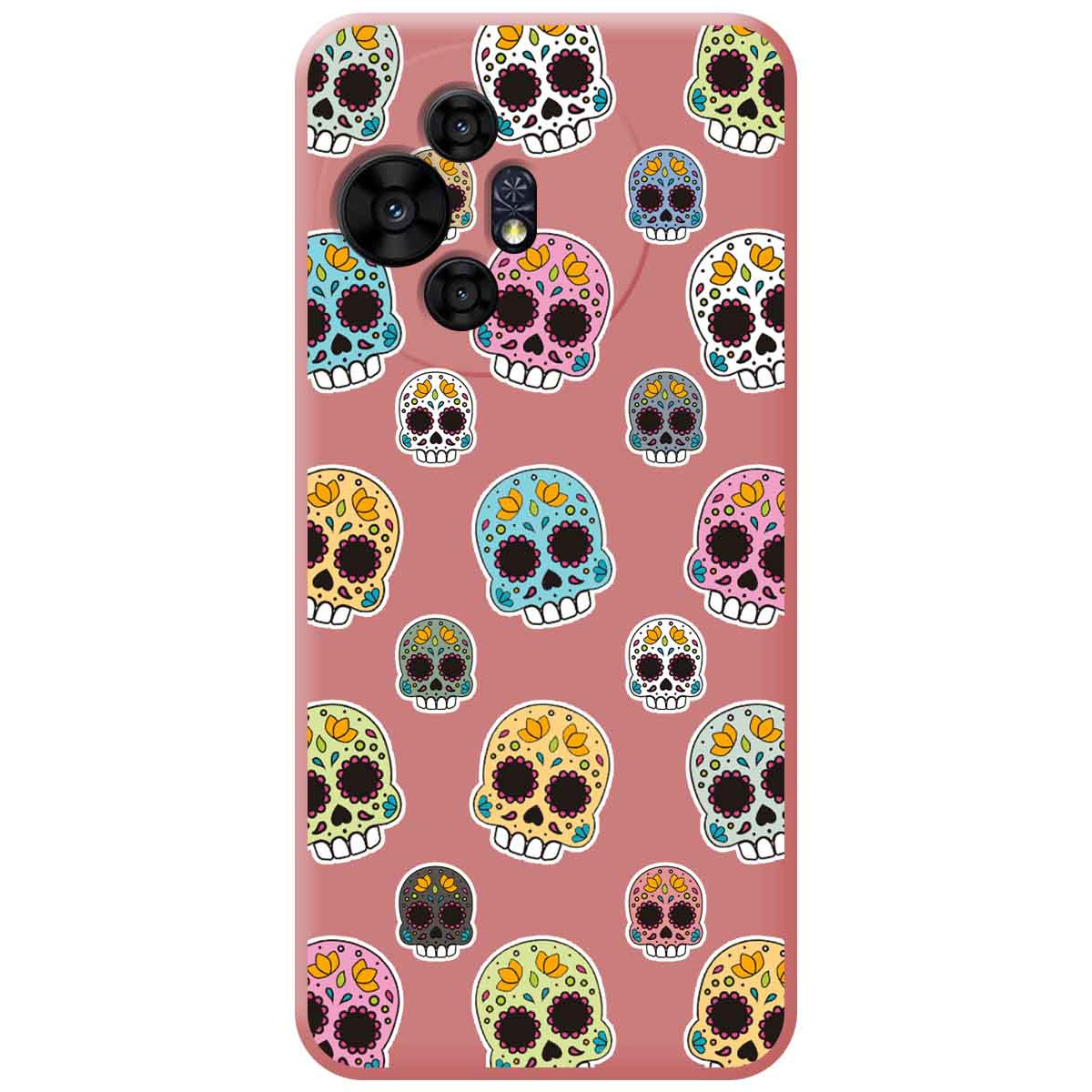 Funda Silicona Líquida Rosa para TCL 50 / 50 Pro NXTPAPER 5G diseño Catrina Dibujos