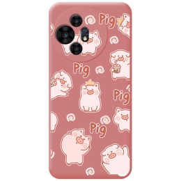 Funda Silicona Líquida Rosa para TCL 50 / 50 Pro NXTPAPER 5G diseño Cerdos Dibujos