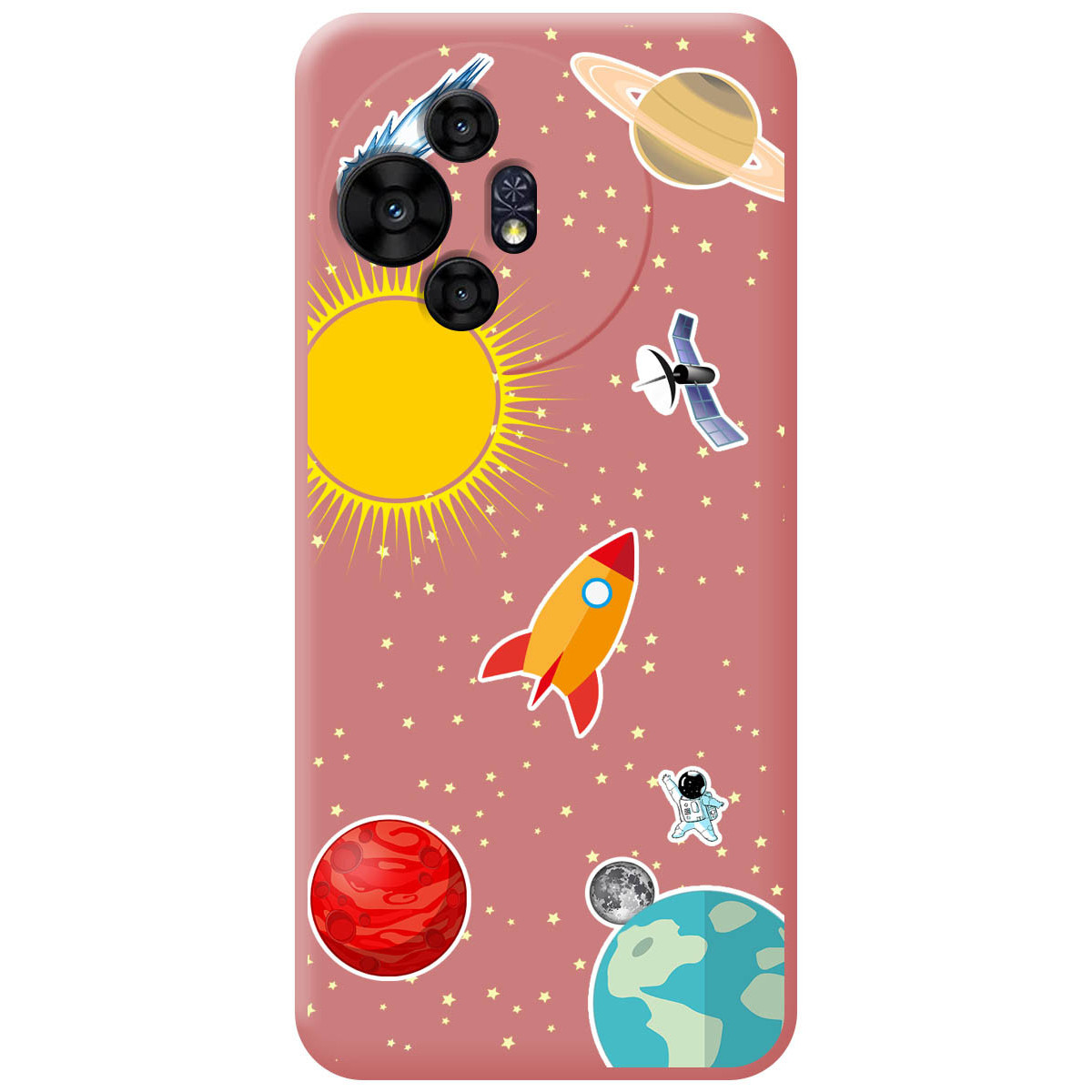 Funda Silicona Líquida Rosa para TCL 50 / 50 Pro NXTPAPER 5G diseño Espacio Dibujos