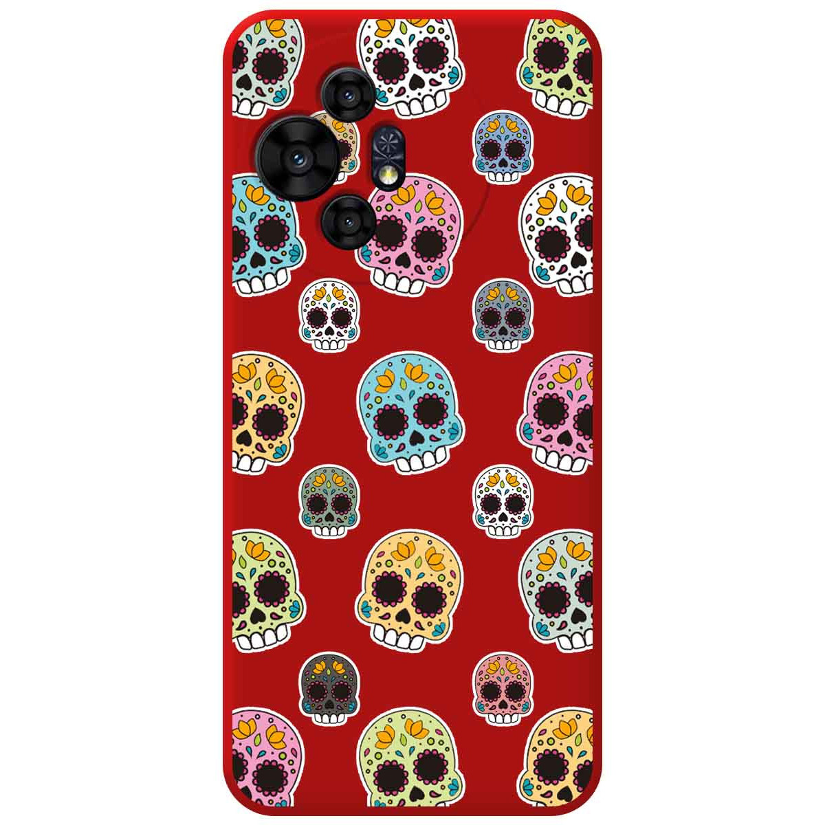 Funda Silicona Líquida Roja para TCL 50 / 50 Pro NXTPAPER 5G diseño Catrina Dibujos