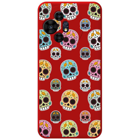 Funda Silicona Líquida Roja para TCL 50 / 50 Pro NXTPAPER 5G diseño Catrina Dibujos