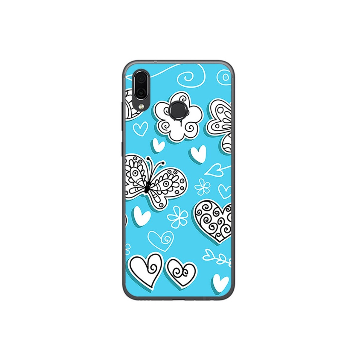 Funda Gel Tpu para Huawei Honor Play Diseño Mariposas Dibujos
