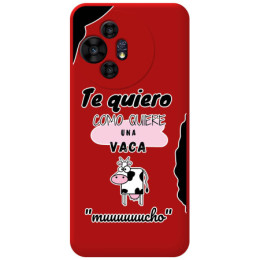 Funda Silicona Líquida Roja para TCL 50 / 50 Pro NXTPAPER 5G diseño Vaca Dibujos