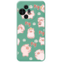 Funda Silicona Líquida Verde para TCL 50 / 50 Pro NXTPAPER 5G diseño Cerdos Dibujos