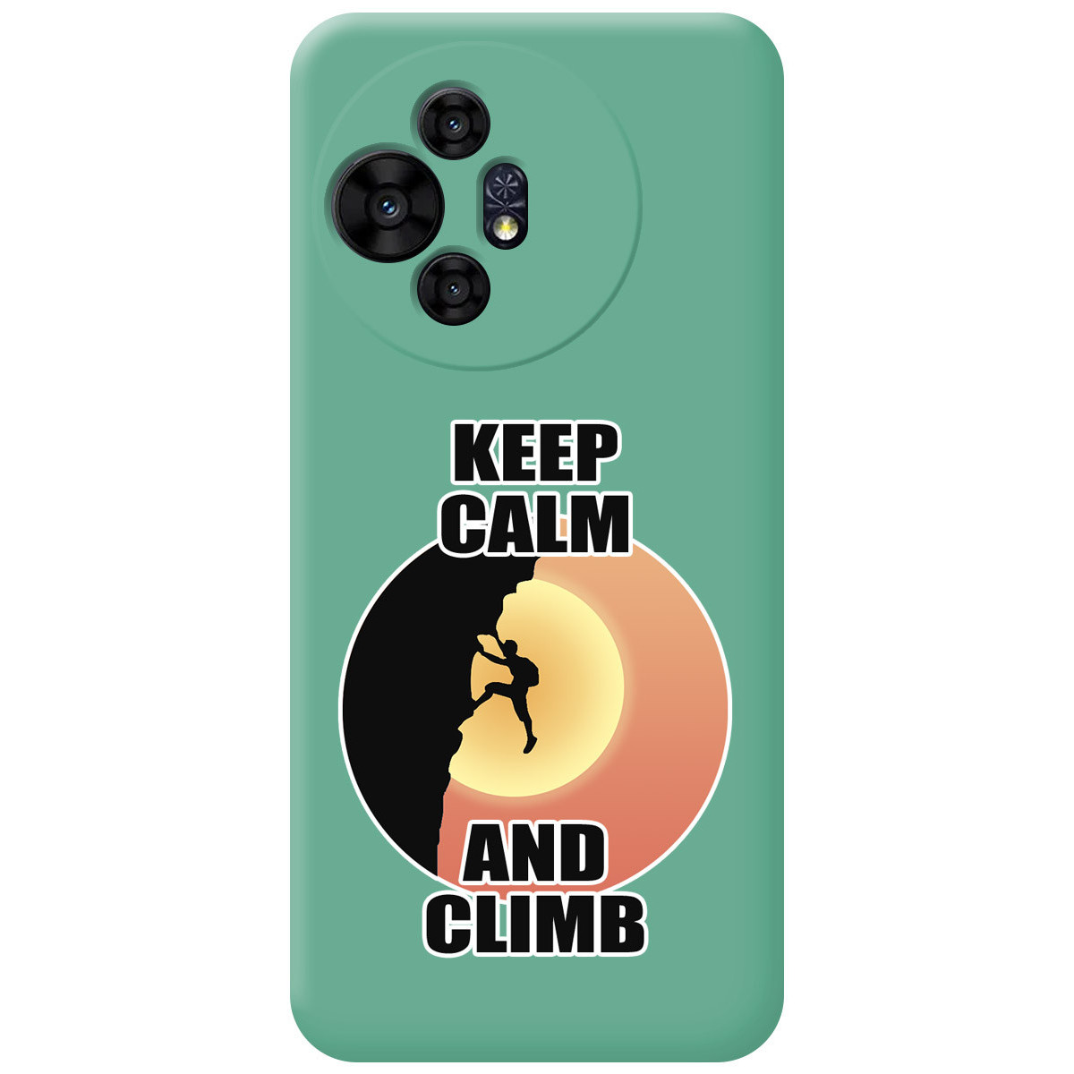 Funda Silicona Líquida Verde para TCL 50 / 50 Pro NXTPAPER 5G diseño Hombre Escalada Dibujos