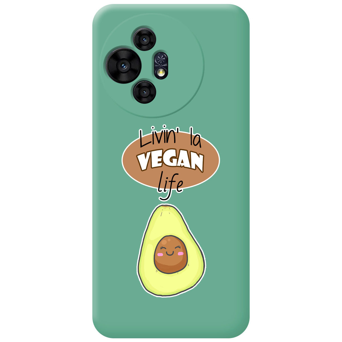 Funda Silicona Líquida Verde para TCL 50 / 50 Pro NXTPAPER 5G diseño Vegan Life Dibujos