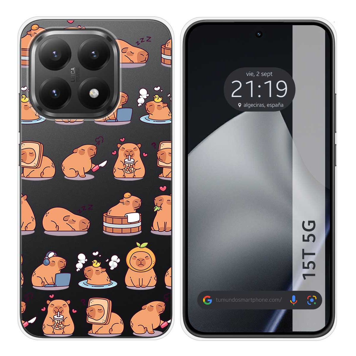 Funda Silicona Transparente para Xiaomi 15T 5G diseño Capibara 01 Dibujos