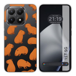 Funda Silicona Transparente para Xiaomi 15T 5G diseño Capibara 02 Dibujos