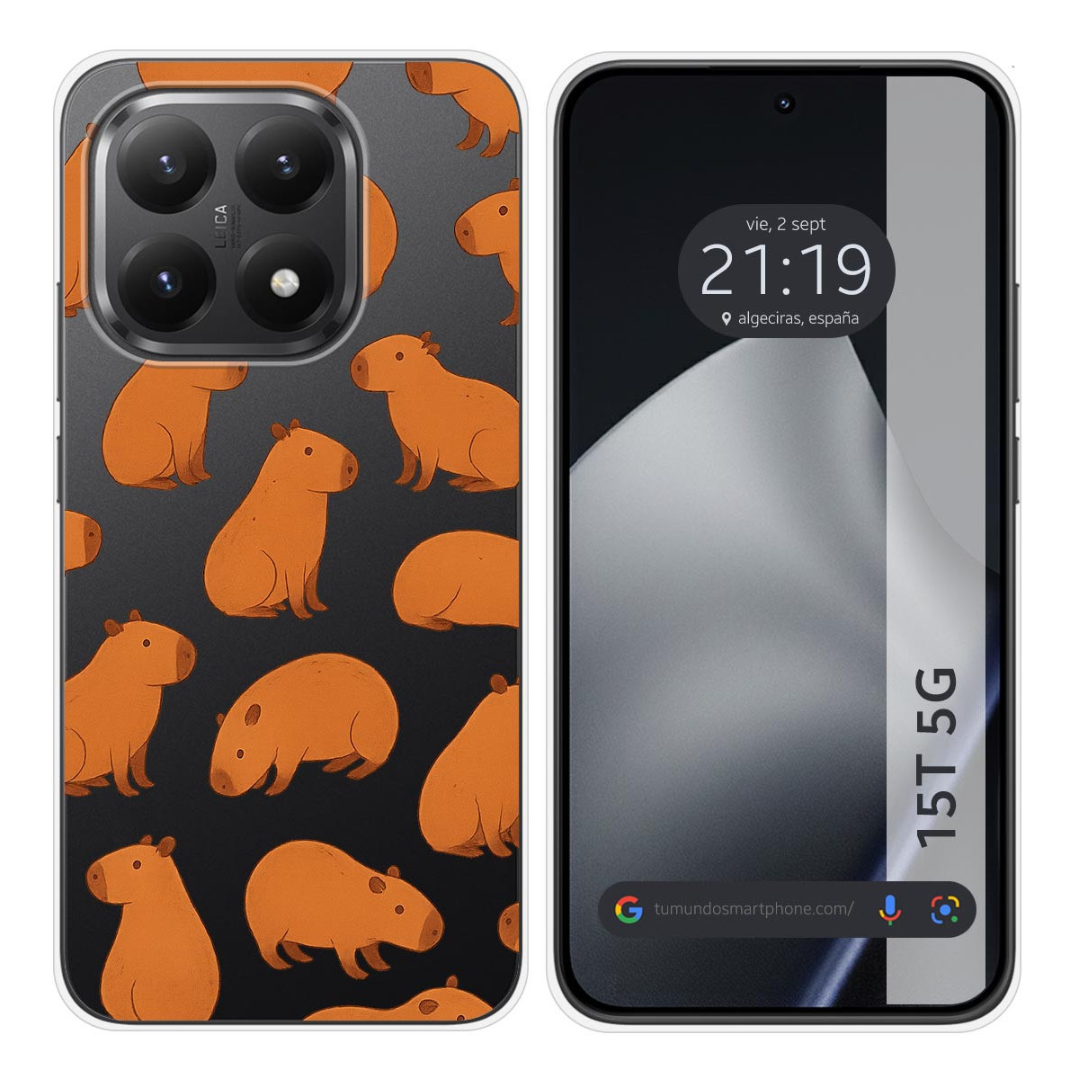 Funda Silicona Transparente para Xiaomi 15T 5G diseño Capibara 02 Dibujos