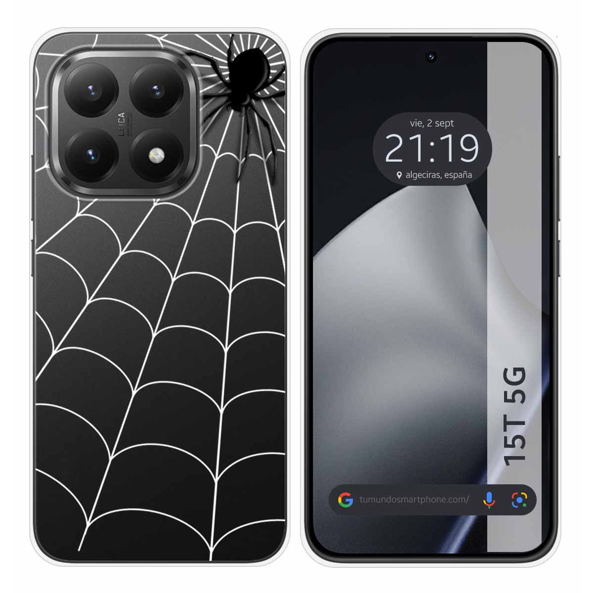 Funda Silicona Transparente para Xiaomi 15T 5G diseño Araña Dibujos