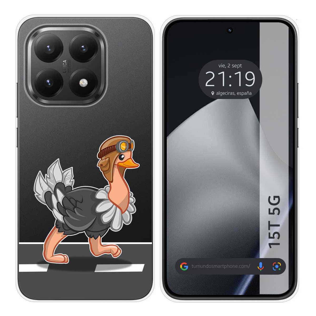 Funda Silicona Transparente para Xiaomi 15T 5G diseño Avestruz Dibujos
