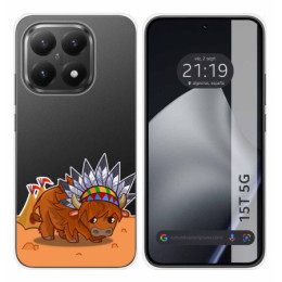 Funda Silicona Transparente para Xiaomi 15T 5G diseño Bufalo Dibujos