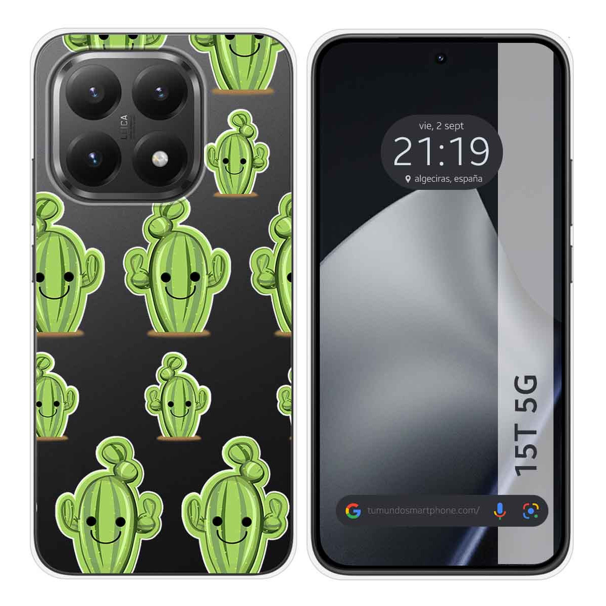 Funda Silicona Transparente para Xiaomi 15T 5G diseño Cactus Dibujos
