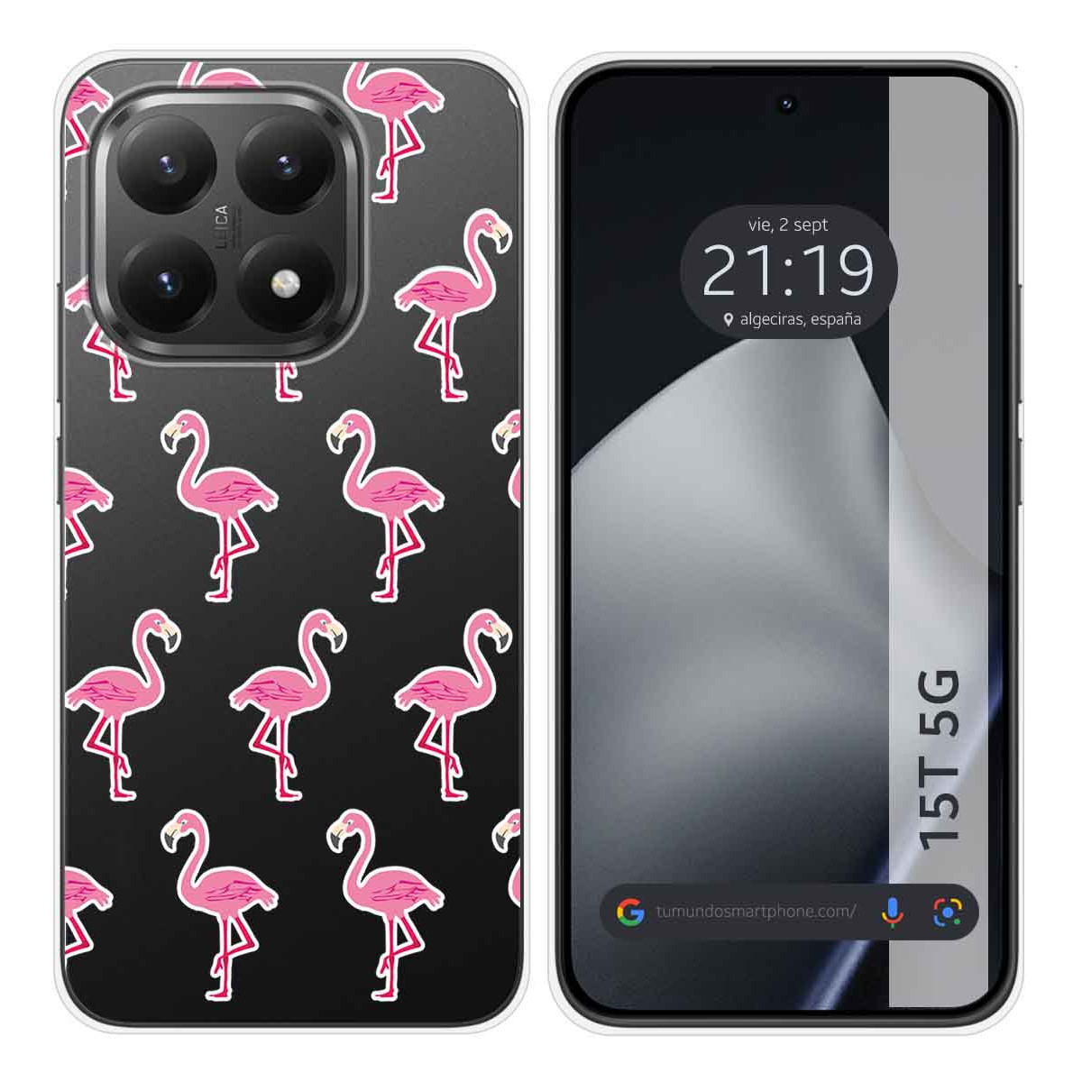 Funda Silicona Transparente para Xiaomi 15T 5G diseño Flamenco Dibujos