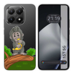 Funda Silicona Transparente para Xiaomi 15T 5G diseño Mono Dibujos