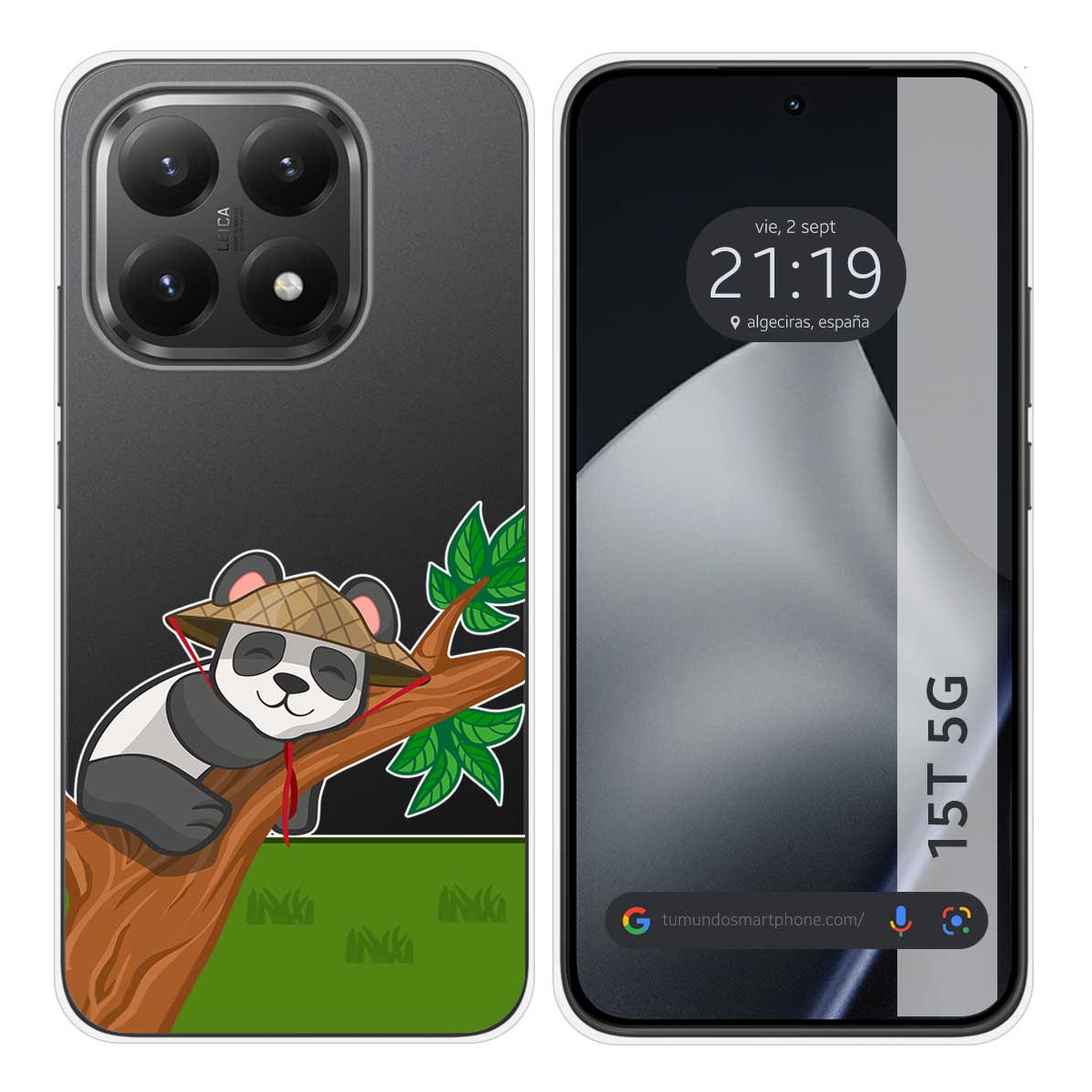 Funda Silicona Transparente para Xiaomi 15T 5G diseño Panda Dibujos