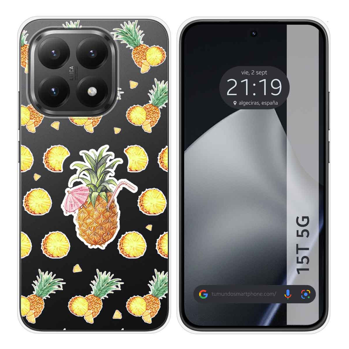 Funda Silicona Transparente para Xiaomi 15T 5G diseño Piña Dibujos